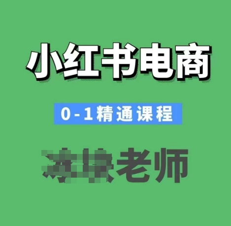 小红书电商0-1精通课程，小红书开店必学课程-向阳花网-资源网-最新项目分享网站