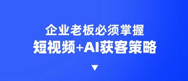 企业短视频AI获客霸屏流量课，6步短视频+AI突围法，3大霸屏抢客策略-向阳花网-资源网-最新项目分享网站