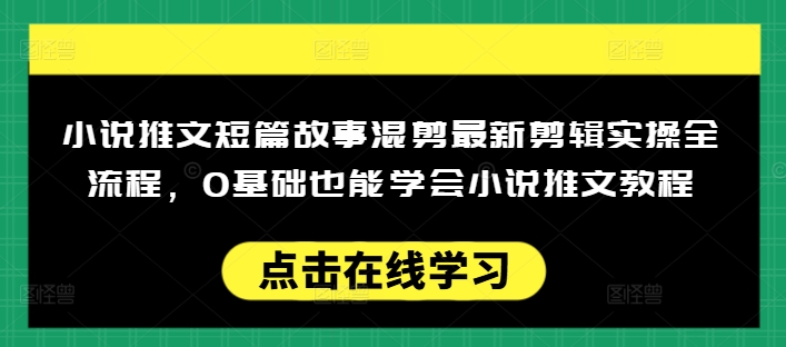 小说推文短篇故事混剪最新剪辑实操全流程，0基础也能学会小说推文教程，肯干多发日入多张-向阳花网-资源网-最新项目分享网站