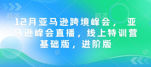 12月亚马逊跨境峰会， 亚马逊峰会直播，线上特训营基础版，进阶版-向阳花网-资源网-最新项目分享网站