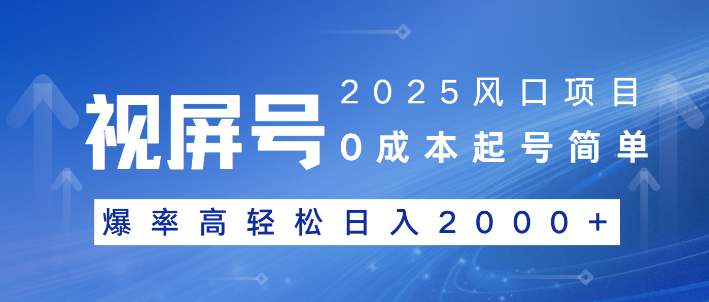 2025风口项目，视频号带货，起号简单，爆率高轻松日入2000+-向阳花网-资源网-最新项目分享网站