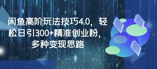 闲鱼高阶玩法技巧4.0，轻松日引300+精准创业粉，多种变现思路-向阳花网-资源网-最新项目分享网站