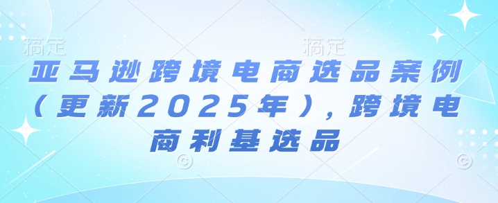 亚马逊跨境电商选品案例(更新2025年3月)，跨境电商利基选品-向阳花网-资源网-最新项目分享网站