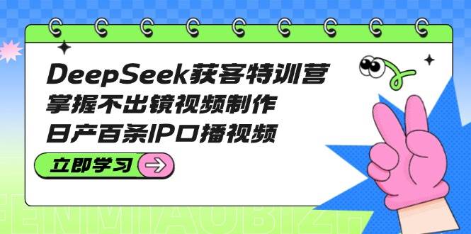 DeepSeek获客特训营：掌握不出镜视频制作，日产百条IP口播视频-向阳花网-资源网-最新项目分享网站