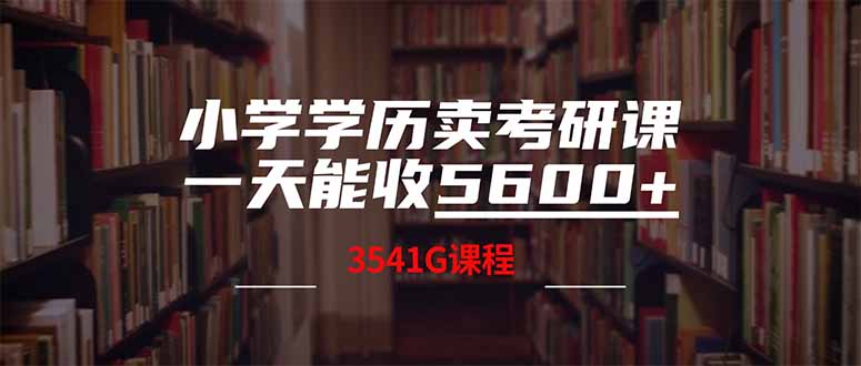 小学学历卖考研课程，一天收5600(附3580G考研合集-向阳花网-资源网-最新项目分享网站