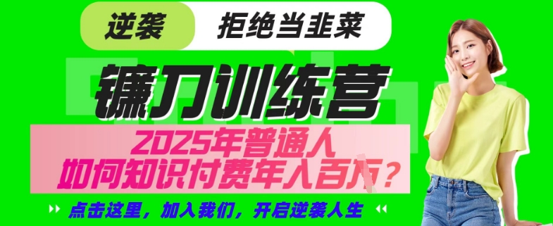 【网创项目终点站-镰刀训练营超级IP合伙人】25年普通人如何通过“知识付费”年入百个-仅此一版【揭秘】-向阳花网-资源网-最新项目分享网站