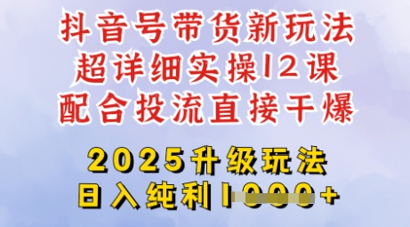 2025全新升级抖音带货玩法，一天纯利四位数，从剪辑到选品再到发布投流，超详细玩法揭秘-向阳花网-资源网-最新项目分享网站