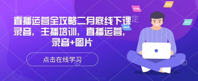 直播运营全攻略二月底线下课录音，主播培训，直播运营，录音+图片-向阳花网-资源网-最新项目分享网站