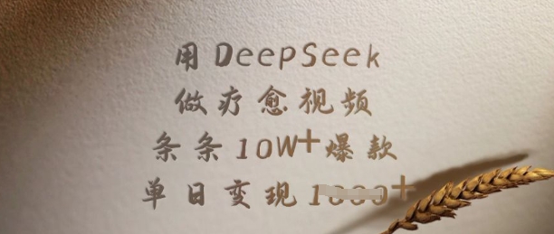 用DeepSeek做疗愈视频，条条10W+爆款，单日变现多张-向阳花网-资源网-最新项目分享网站