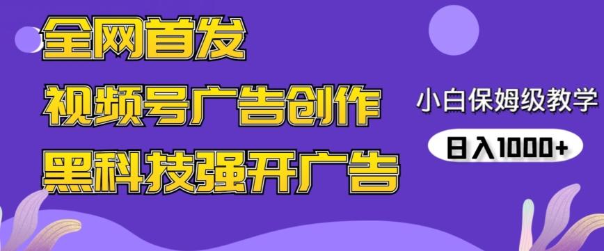 全网首发蝴蝶号广告创作，用AI做视频，黑科技强开广告，小白跟着做，日入1000+【揭秘】-向阳花网-资源网-最新项目分享网站