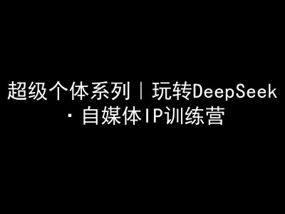 超级个体系列，玩转DeepSeek·自媒体IP训练营，deepseek教程-向阳花网-资源网-最新项目分享网站